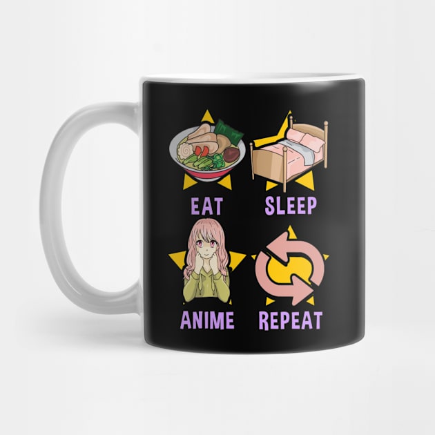 Cute Eat Sleep Anime Repeat Funny Anime Obsessed by theperfectpresents